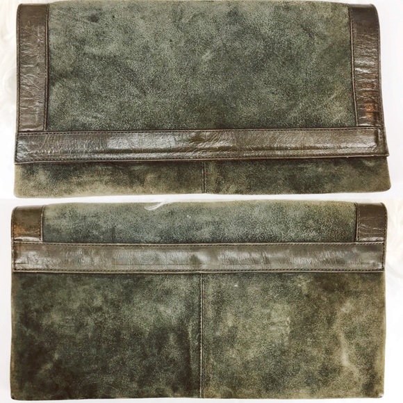Mulberry Handbags - •Mulberry• VTG Nieman Marcus Olive Suede Clutch